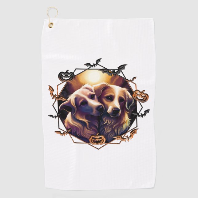 Halloween Hunde Golfhandtuch (Vorderseite)