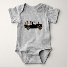 Halloween-Hunde in einem Lieferwagen Baby Strampler