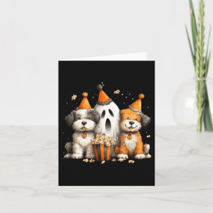 Halloween-Hunde-Popcorn-Party Karte