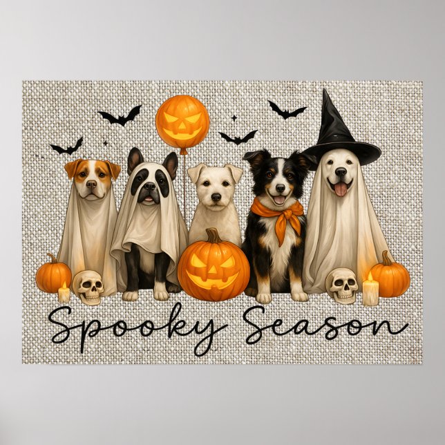 Halloween Hunde Poster (Vorne)
