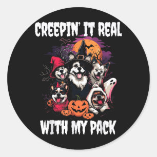 Halloween-Hunde Runder Aufkleber