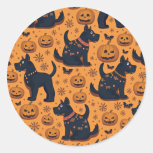 Halloween-Hundekleber Runder Aufkleber