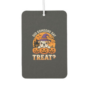Halloween-Hundelecker Bulldogge Kürbis Design Autolufterfrischer
