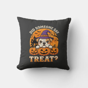 Halloween-Hundelecker Bulldogge Kürbis Design Kissen