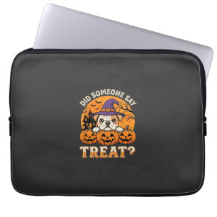 Halloween-Hundelecker Bulldogge Kürbis Design Laptopschutzhülle
