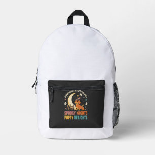 Halloween-Hundemutter-Mondlicht-Mischief Bedruckter Rucksack