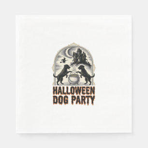 Halloween-Hundeparty Vintage-Hexenkessel-Design_ Serviette