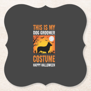 Halloween-Hundepfleger-Kostümsilhouette Untersetzer