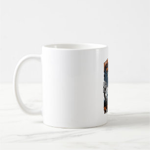 Halloween-Hundeshirt Vintage-Friedhof-Welpe Kaffeetasse