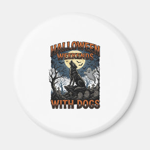 Halloween-Hundeshirt Vintage-Friedhof-Welpe Magnet