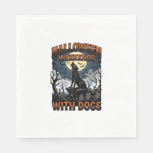 Halloween-Hundeshirt Vintage-Friedhof-Welpe Serviette