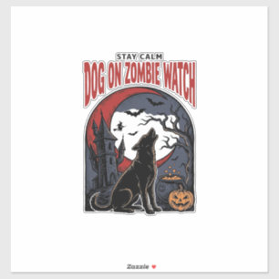 Halloween-Hundeshirt Zombie Patrol Design_1 Aufkleber