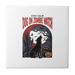 Halloween-Hundeshirt Zombie Patrol Design_1 Fliese