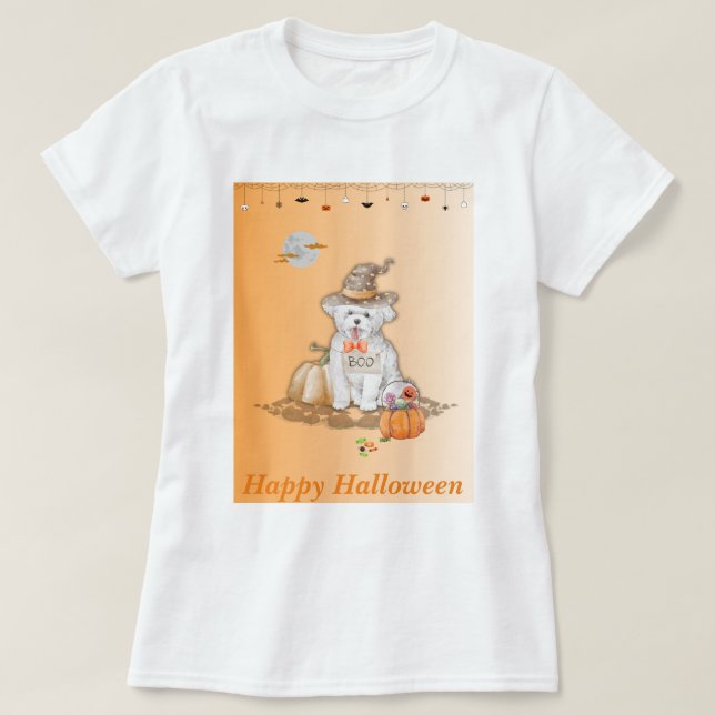 Halloween Hundespinnen & Bat T - Shirt (Design vorne)