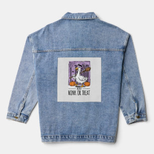 Halloween Hupen oder behandeln Hexen Gans Jeansjacke