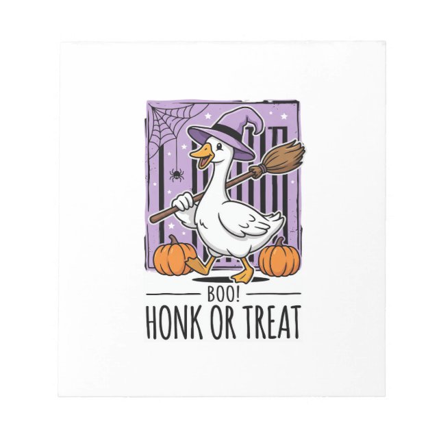 Halloween Hupen oder behandeln Hexen Gans Notizblock (Vorderseite)