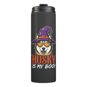 Halloween Husky ist mein Boo Hexenhut Thermosbecher