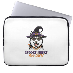 Halloween-Husky-Shirt Hexen-Hund Vintage-Grafik Laptopschutzhülle