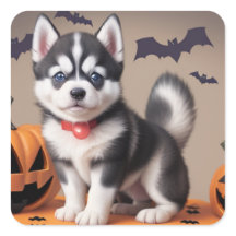Halloween Husky Welppy-Aufkleber