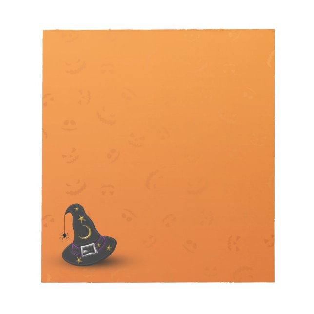 Halloween-Hut mit Spider Notizblock (Vorderseite)