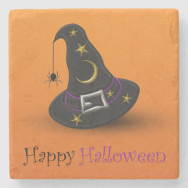 Halloween-Hut mit Spider Steinuntersetzer