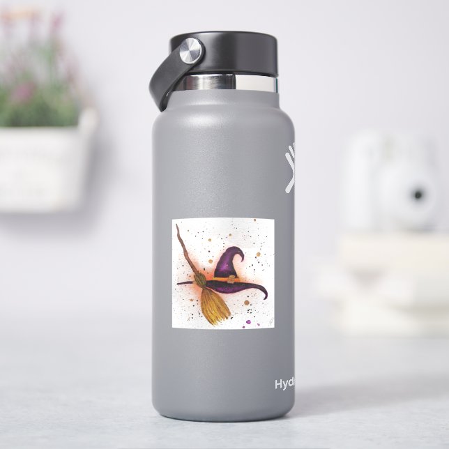 Halloween-Hut und Broom Aufkleber (HydroFlask)