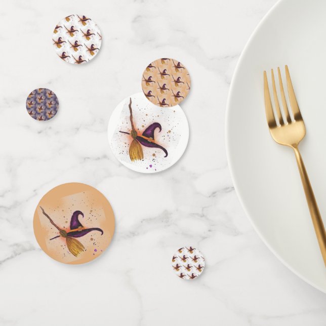 Halloween-Hut und Broom Konfetti (Gruppe)