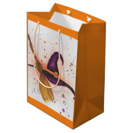 Halloween-Hut und Broom Mittlere Geschenktüte
