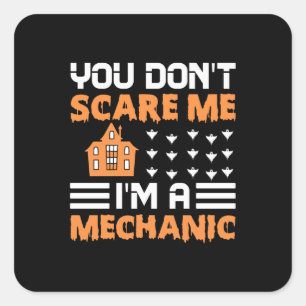Halloween I Am A Mechanic Birthday Quadratischer Aufkleber