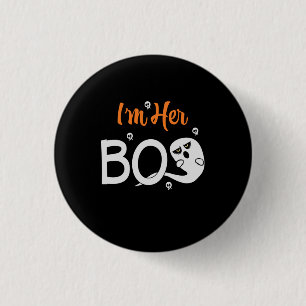 Halloween I Am Her Boos Birthday Button