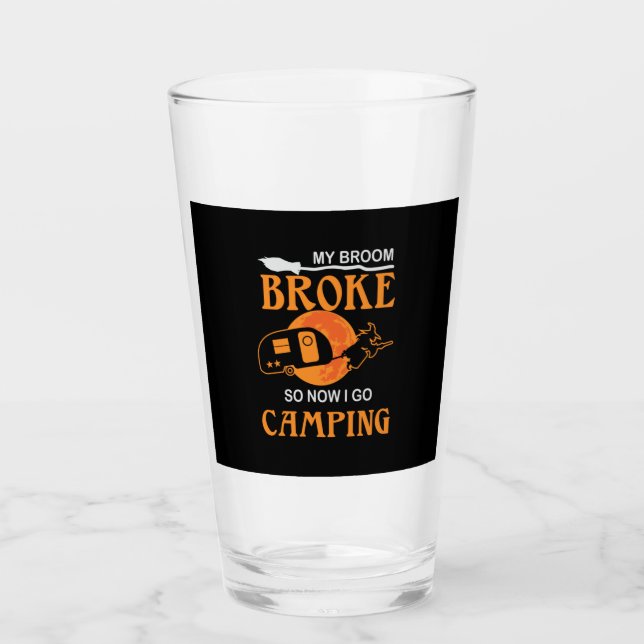 Halloween I Go Camping Birthday Glas (Vorderseite)
