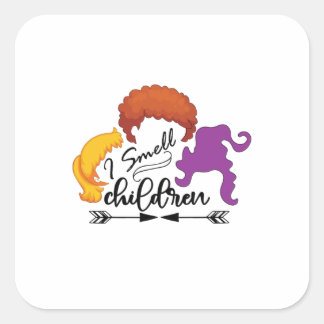 Halloween I Smell Children Birthday Quadratischer Aufkleber