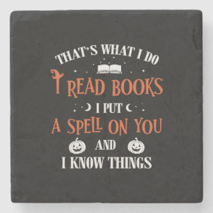 Halloween I Spell On You And Read Books Birthday Steinuntersetzer