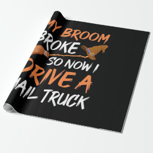 Halloween ich fahre einen Postwagen Geschenkpapier