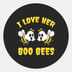 Halloween ich Liebe ihre Boo-Bienen Spaß Runder Aufkleber