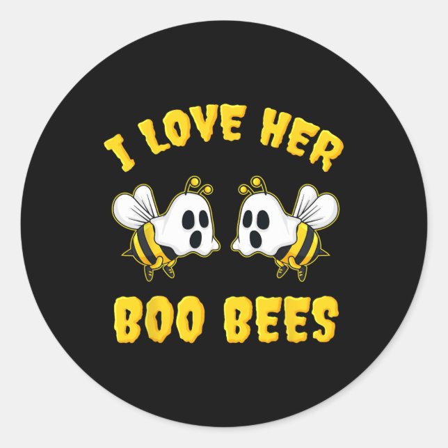 Halloween ich Liebe ihre Boo-Bienen Spaß Runder Aufkleber (Vorderseite)