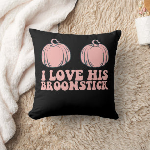 Halloween Ich liebe seinen Besenstiel Groovy Paare Kissen