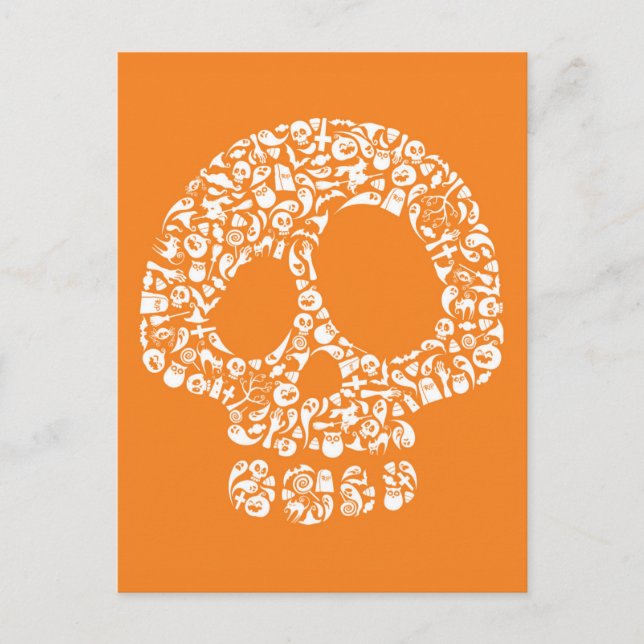 Halloween Icons - Skull Postkarte (Vorderseite)