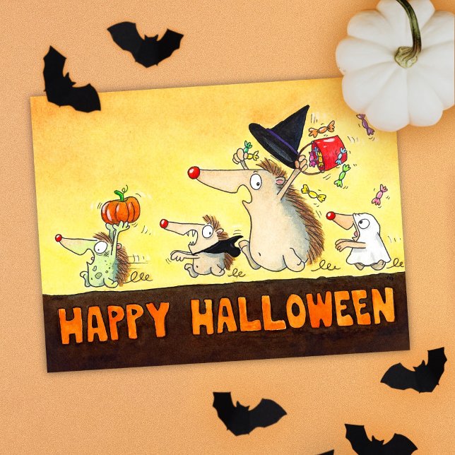 Halloween-Igel Postkarte (Von Creator hochgeladen)