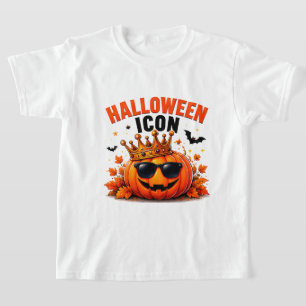 Halloween-Ikone Lustiger König Kürbis Herbst T-Shirt