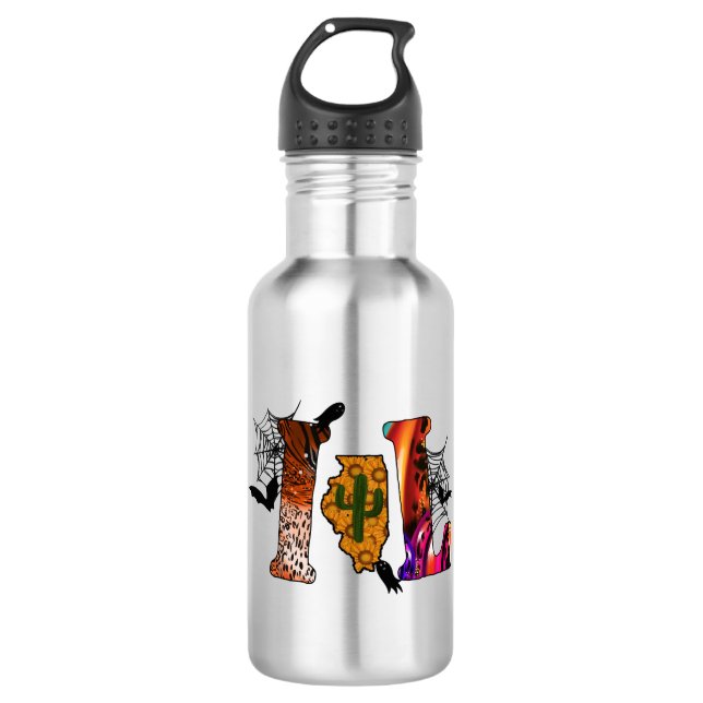 Halloween Illinois Edelstahlflasche (Vorderseite)