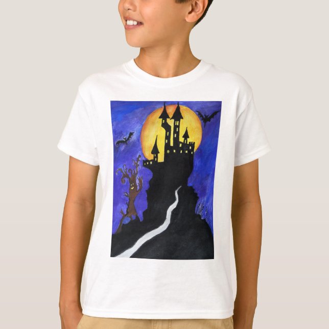 Halloween Illustarts Bats Burg Kids' T - Shirt (Vorderseite)