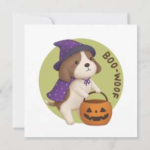 Halloween Illustration: Boo-Woof (Beagle) Feiertagskarte