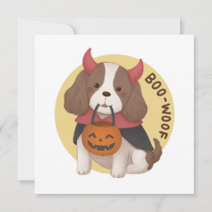 Halloween Illustration: Boo-Woof Karte
