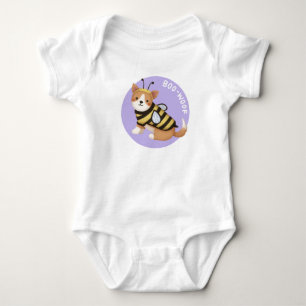 Halloween Illustration: Boo-Woof (Walisischer Korg Baby Strampler