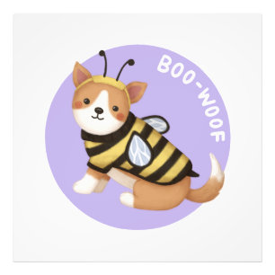 Halloween Illustration: Boo-Woof (Walisischer Korg Fotodruck