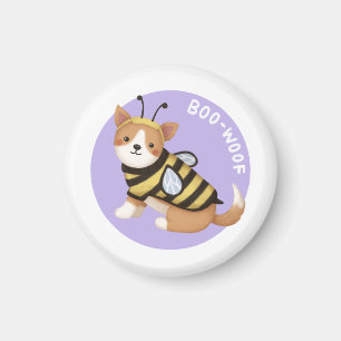 Halloween Illustration: Boo-Woof (Walisischer Korg Magnet