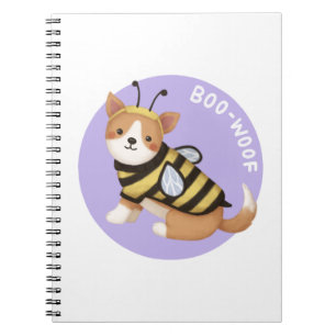Halloween Illustration: Boo-Woof (Walisischer Korg Notizblock