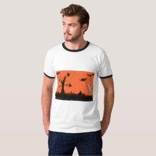Halloween Illustration Men's Basic Ringer-T - Shir T-Shirt