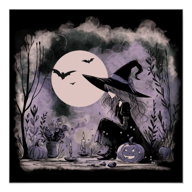 Halloween-Illustration Poster (Vorderseite)